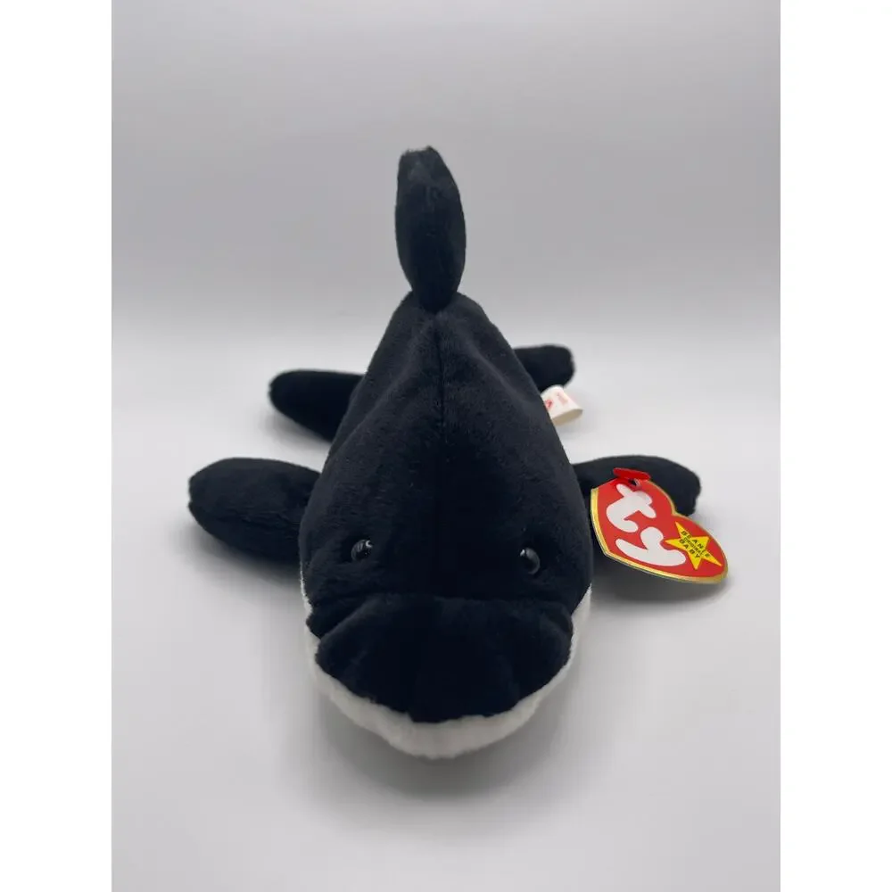 Ty Beanie Baby Spalsh Black White Orca Whale 8 inches NEW Sea Ocean Fish